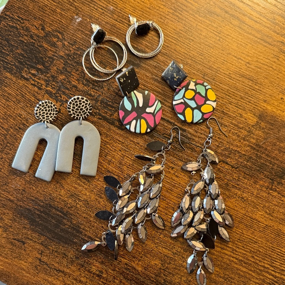 Colorful Patterned Earrings Set